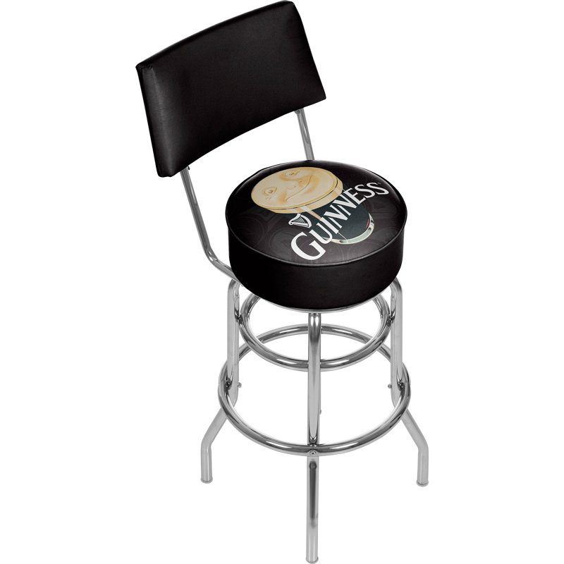 Swivel Upholstered Counter Stool with Metal Frame