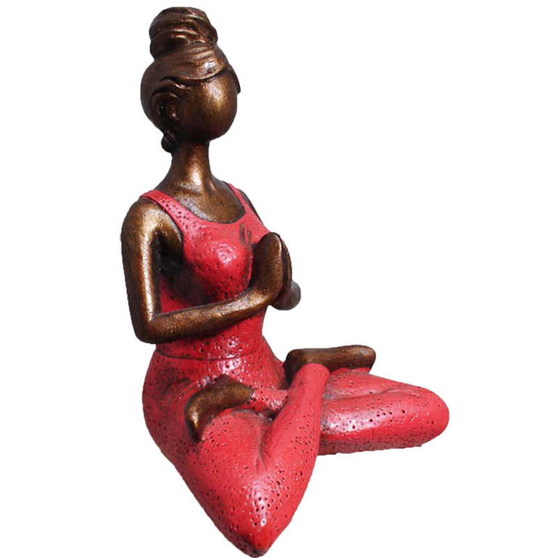 Alorton Handmade Resin Figurine / Sculpture Decorative Object, 10" H x 7" W x 5" D, Red