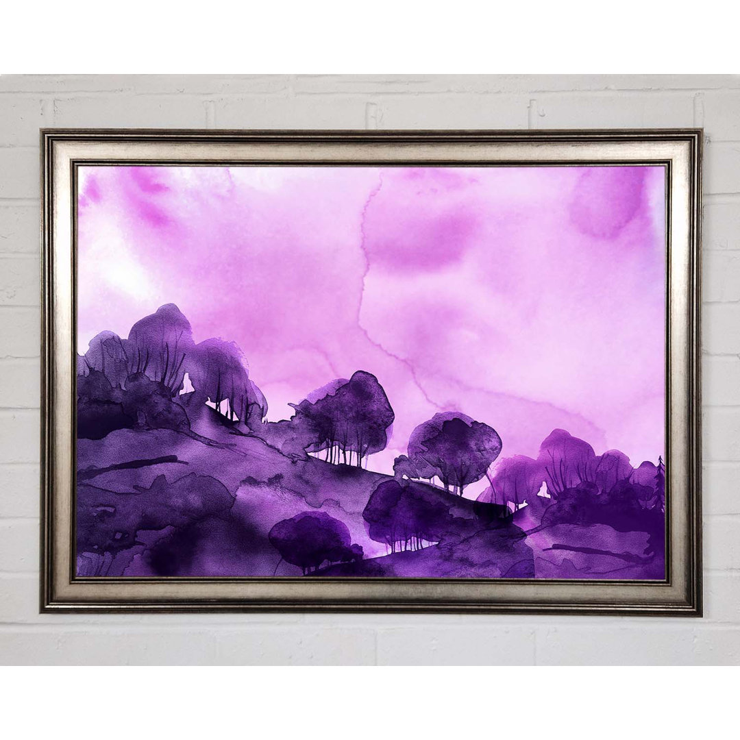 Gerahmter Fotodruck Purple Tree Abstract