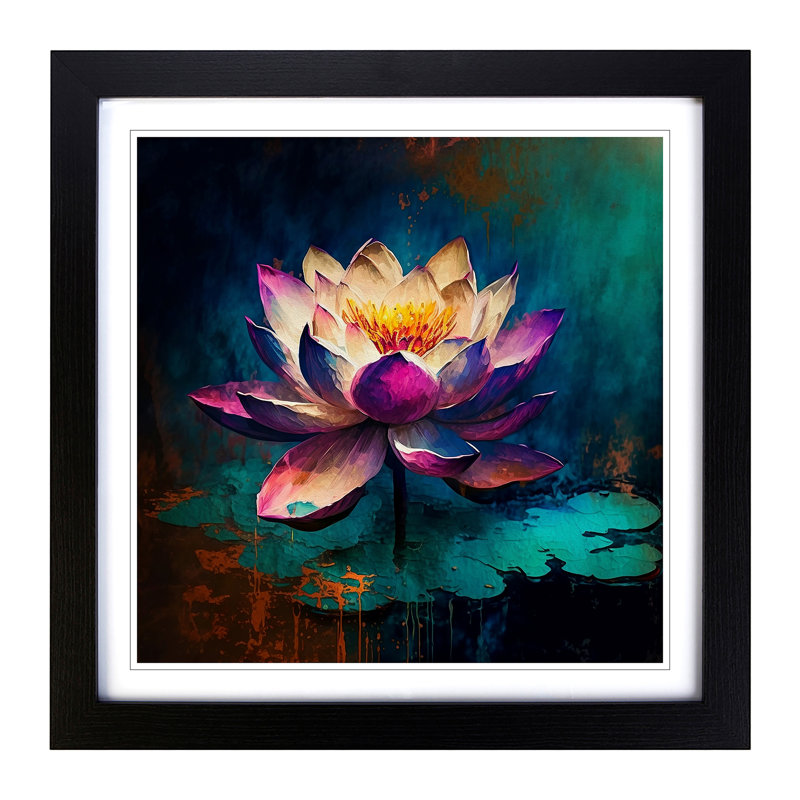 Lotus Flower - Framed Print, Black