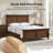 Amberlyn Traditional Queen Oak Veneer Bed with Solid Wood Legs