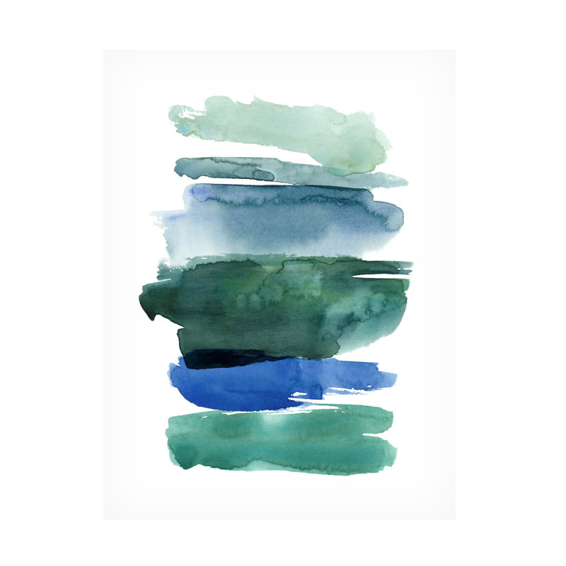 «Swatches of Sea I» par Grace Popp - peinture sur toile tendue, H 47 po x l 35 po x P 2 po