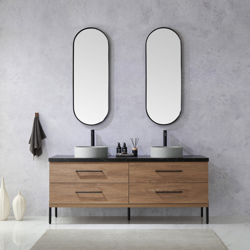 Ensemble de meuble-lavabo double 72 po avec miroir Dasher