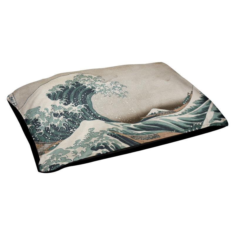 Coussin Burkart la grande vague, L 19,5 po x l 29,5 po, Vert / Brun / Noir