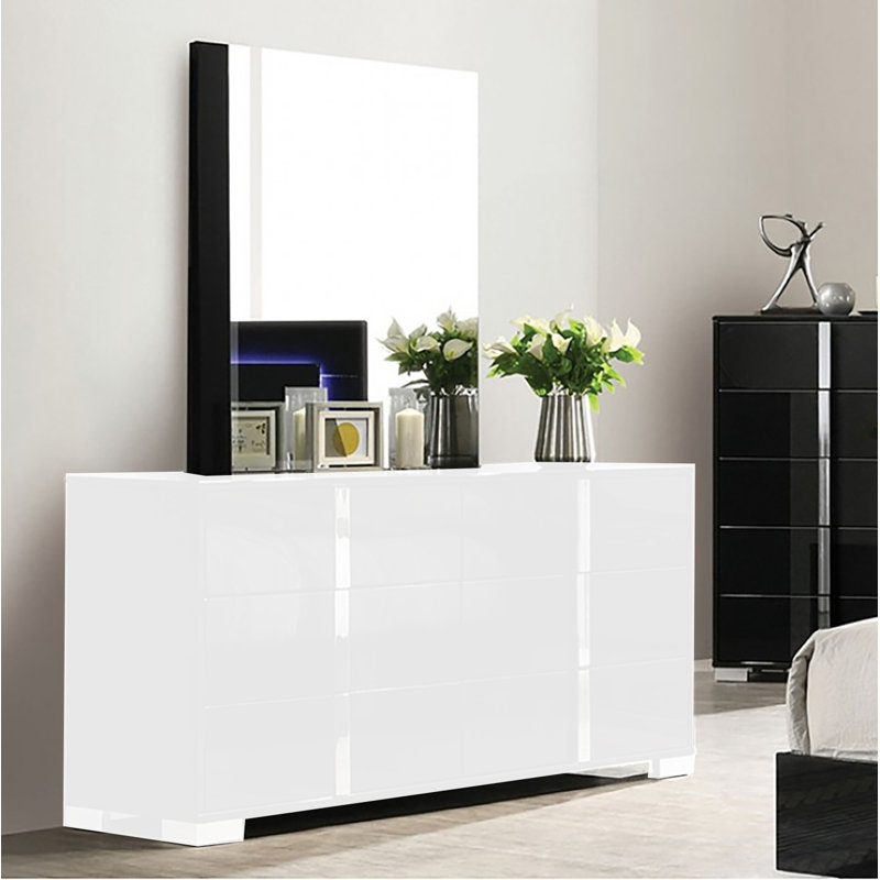 Miroir de commode Brodyn, Noir piano