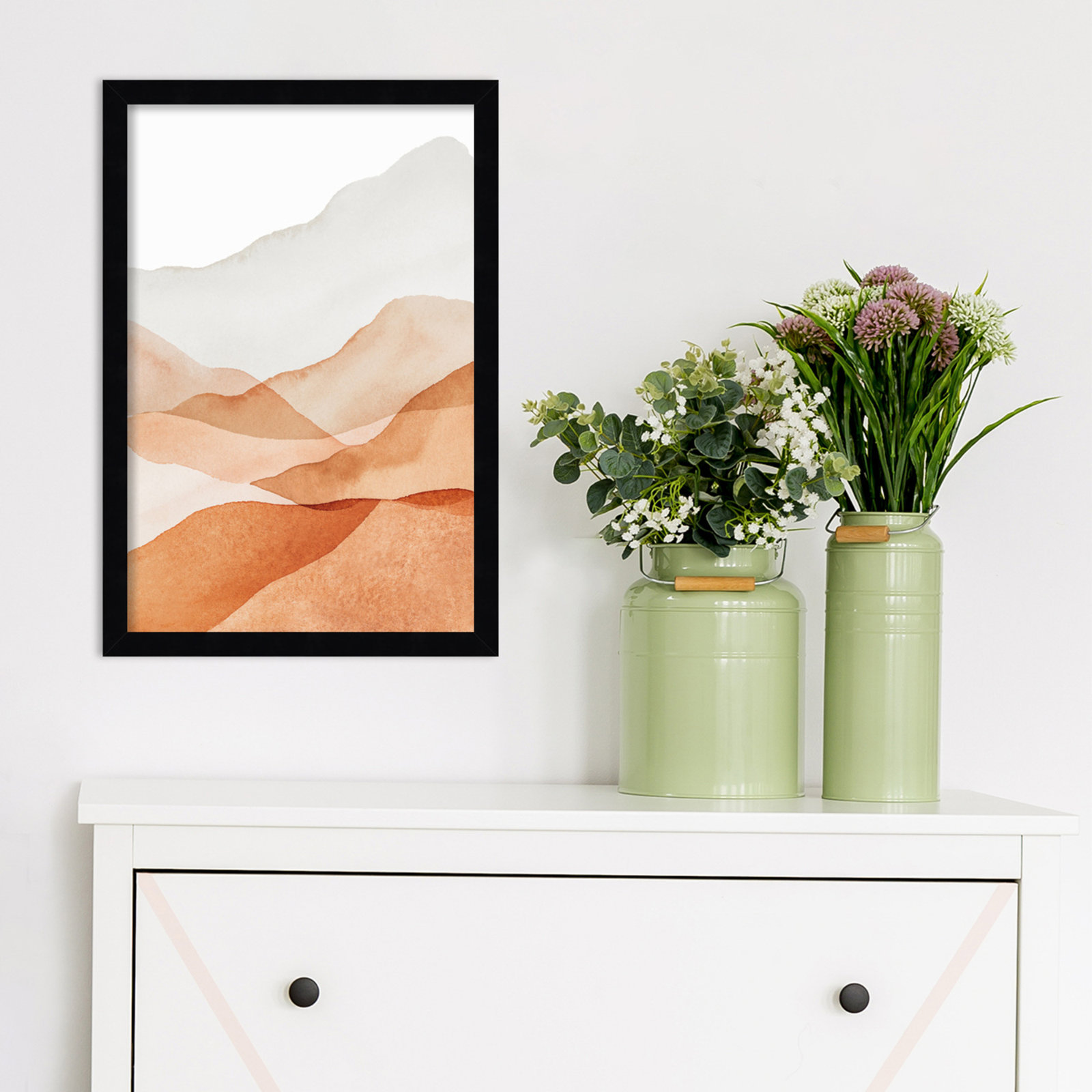 Mountain Range III by Amy Lighthall, Black, 19.25" H x 13.25" W x 0.88" D