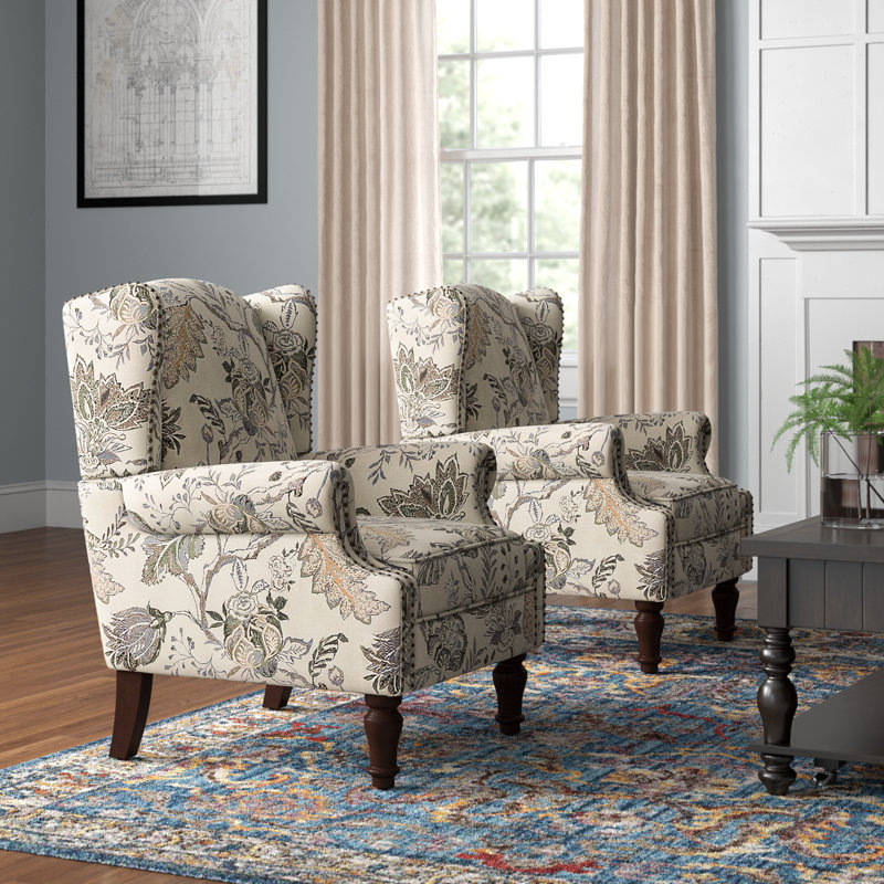 Fauteuil d'appoint à oreilles Anndi, Polyester vert