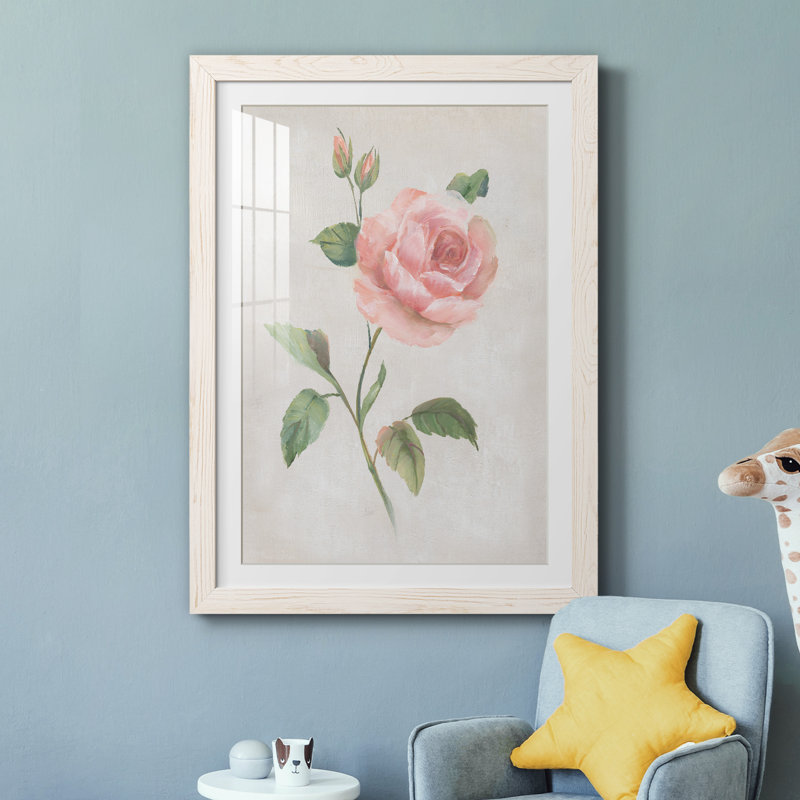 Grandiflora I - peinture encadrée, Cadre blanc, H 37,5 po x l 27,5 po x P 1,5 po