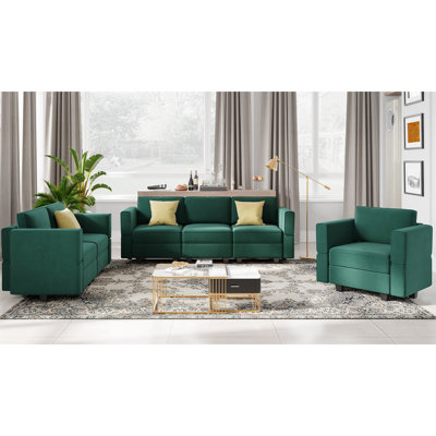 Ensemble de canapé modulaire en velours Ridoy