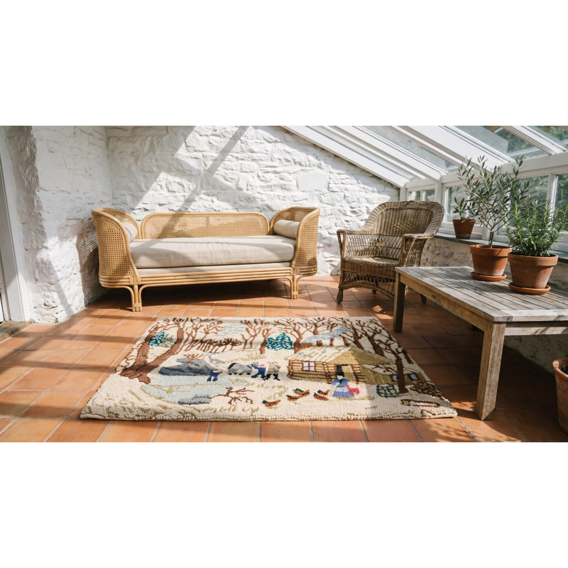 Petit tapis crocheté antique