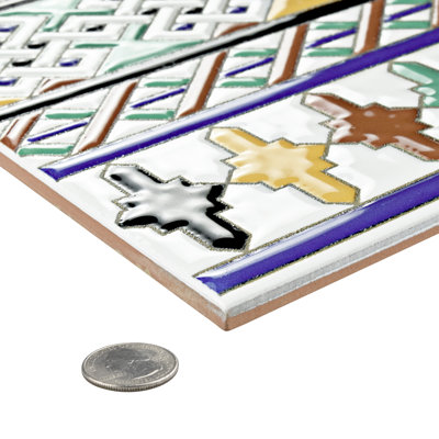 Sevillano Giralda 7.88 in. x 7.88 in. Ceramic Decorative Tile Insert
