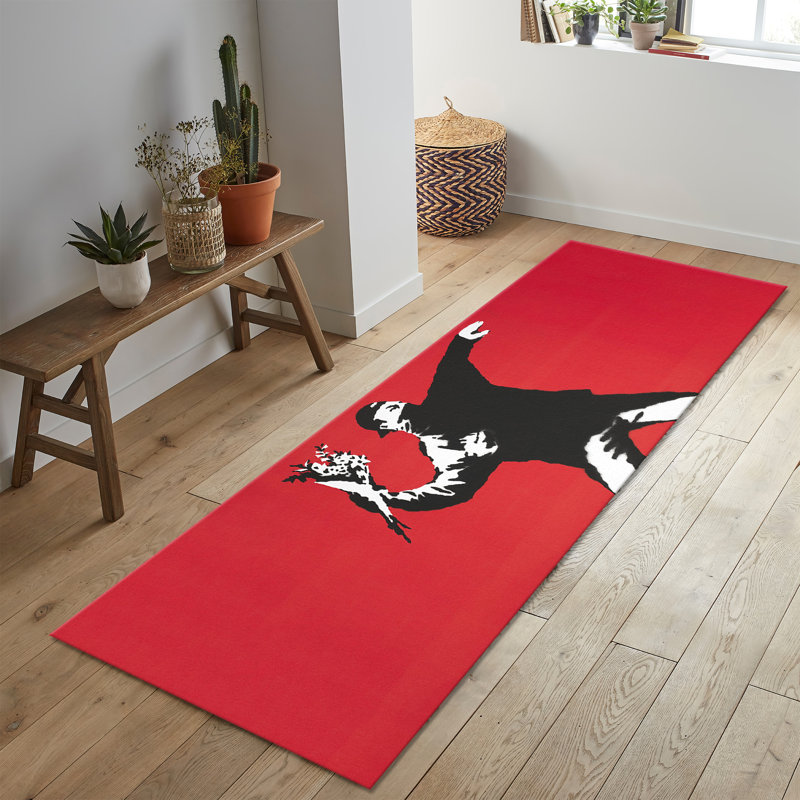 Contemporary Non-Woven Printed Rug with Intricate Geometric Pattern for a Modern and Stylish Floor Accent in Living or Dining Rooms