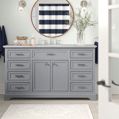 Hermes 60'' Single Bathroom Vanity with Marble Top
