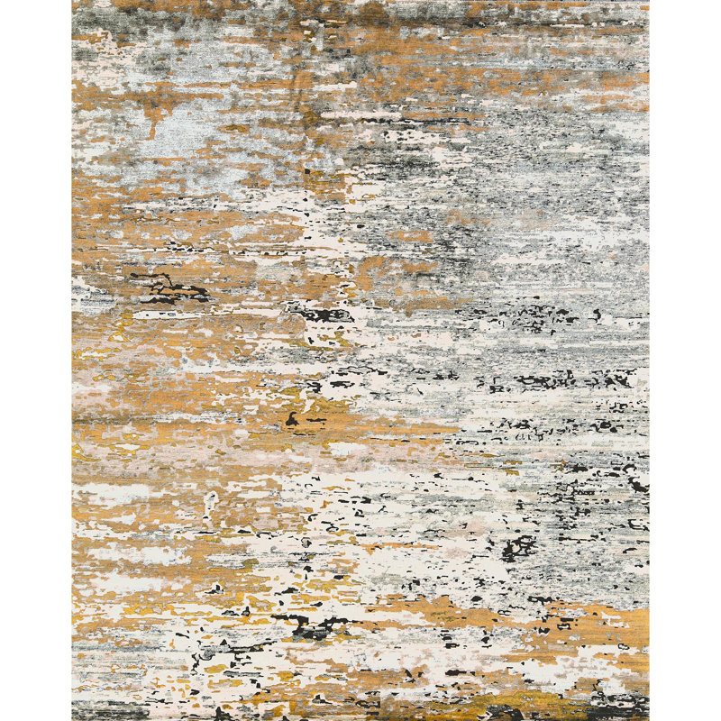 Hand-Knotted High-Quality Gold Area Rug