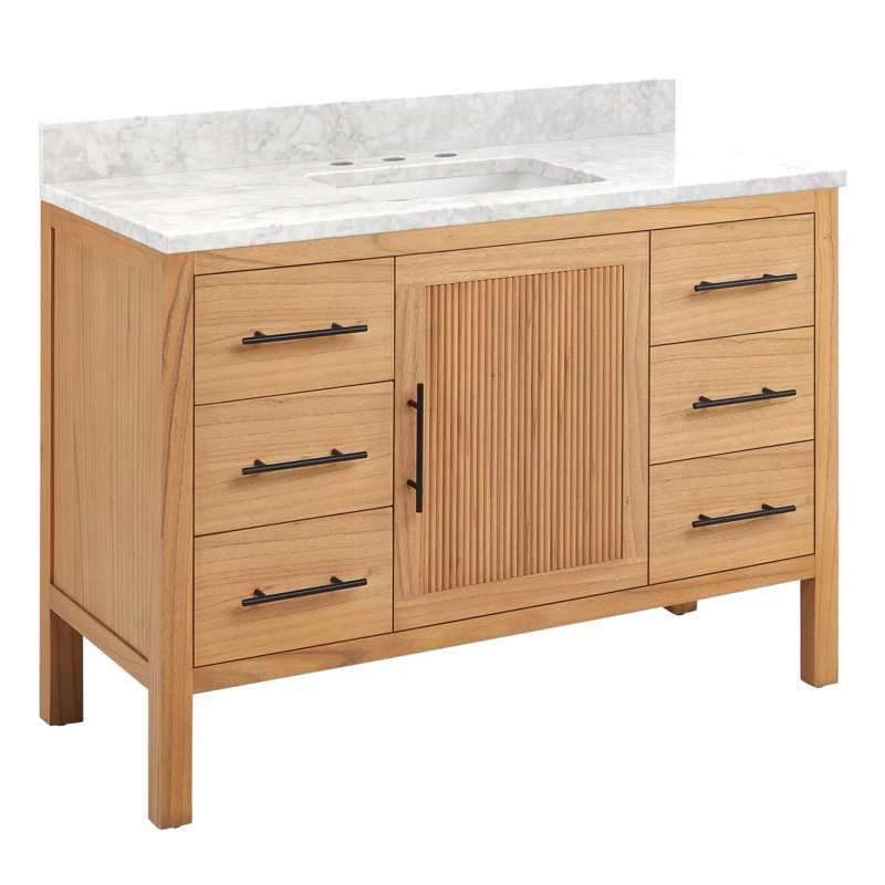 48" Ayanna Single Bathroom Vanity Set with Rectangular Undermount Sink, 8" Centers