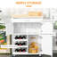 Îlot de cuisine mobile avec rangement pour le vin et maniabilité - caractéristique accessible en blanc