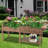 Wooden Elevated Planter With Storage Shelf, Slide Table