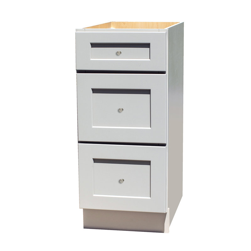 Desert Sand 3-drawer shaker style base cabinet