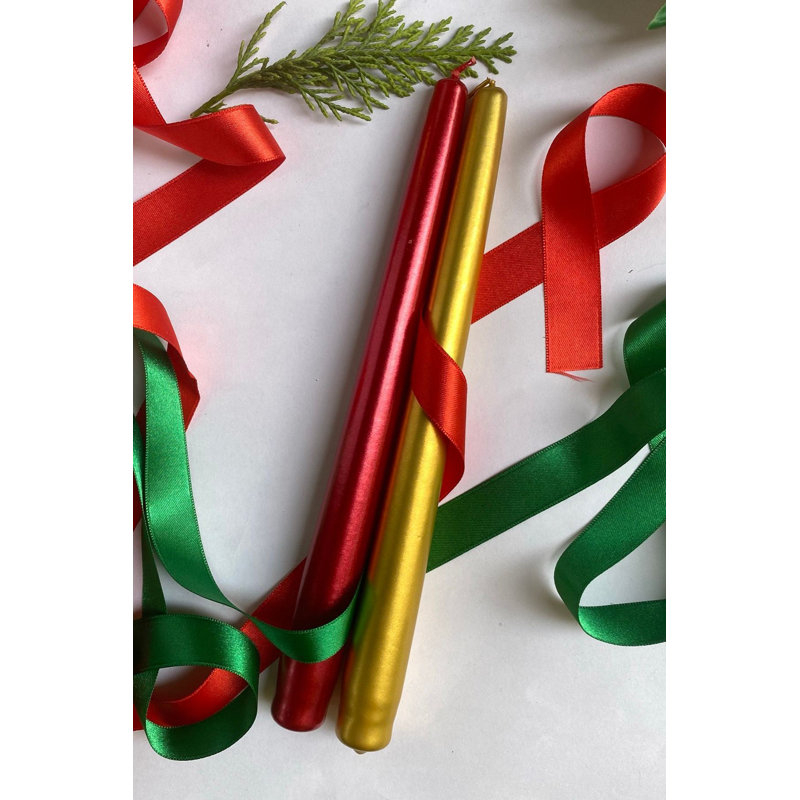 Ensemble de bougies, Gold/Red, 2