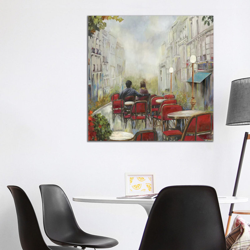 Paris CafÃ© - Wrapped Canvas Painting, 93.98 cm H x 93.98 cm W x 3.175 cm D