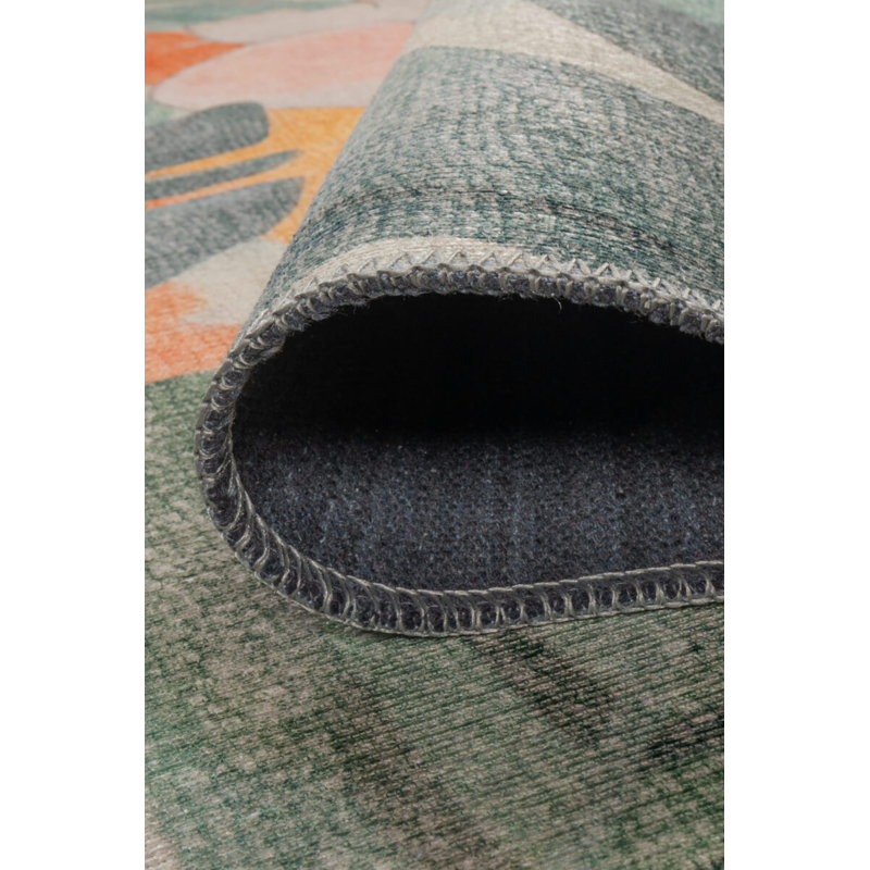 Tapis décoratif vert à motif animalier pour enfants, Carré 5 pi