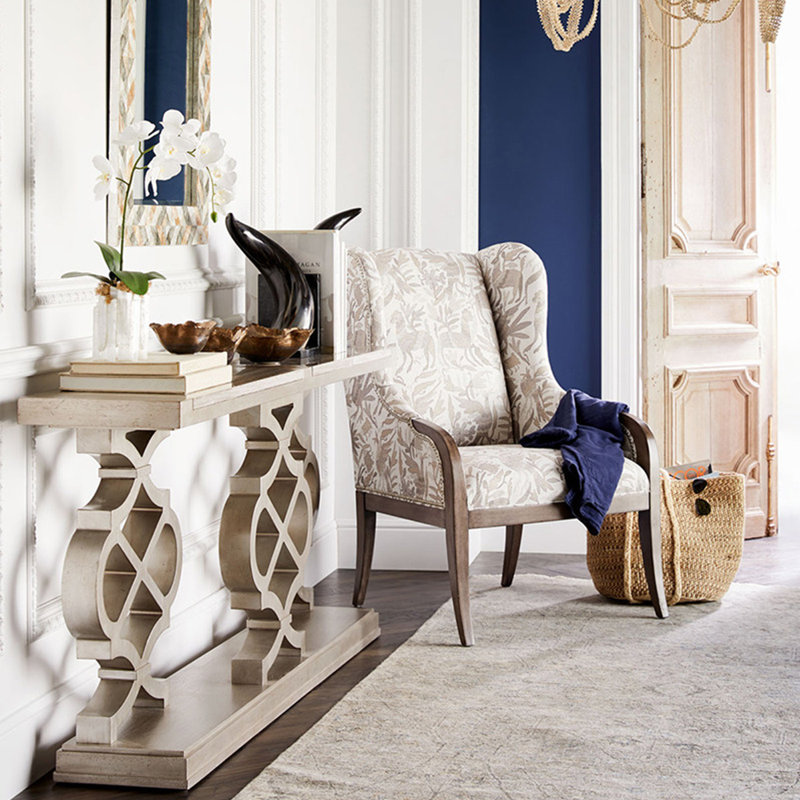 Console moderne et simple en bois massif.