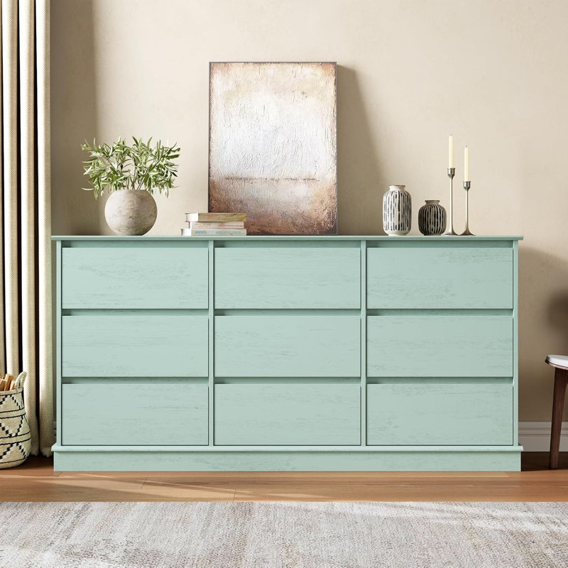Drawer Dressers for Bedroom, Chest of Drawers with Deep Drawers, Large Dresser for Closet with Wide Top, Green