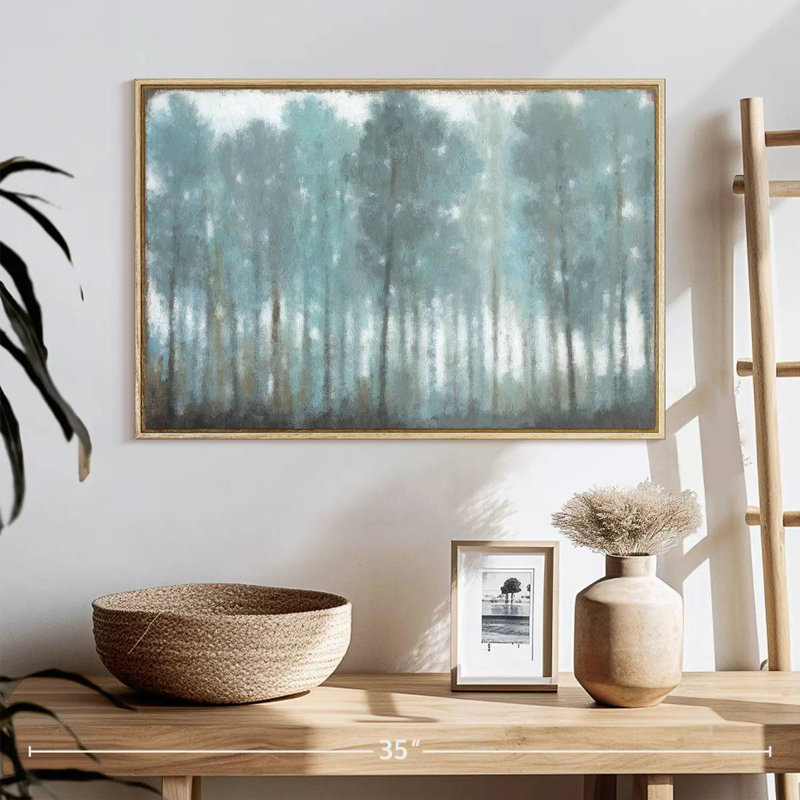 Ruisseau caché, Cadre flottant en bois naturel, 25 po x 17 po
