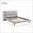 Full Size Upholstered Platform Bed Frame With Cookie-Shaped Headboard
