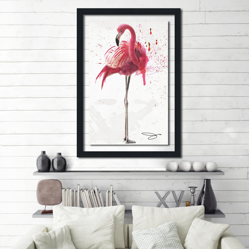 « flamant rose 2 », reproduction d’impression encadrée, H 51,5 po x l 35,5 po x P 0,75 po, H 27,5 po x l 21,5 po x P 0,75 po