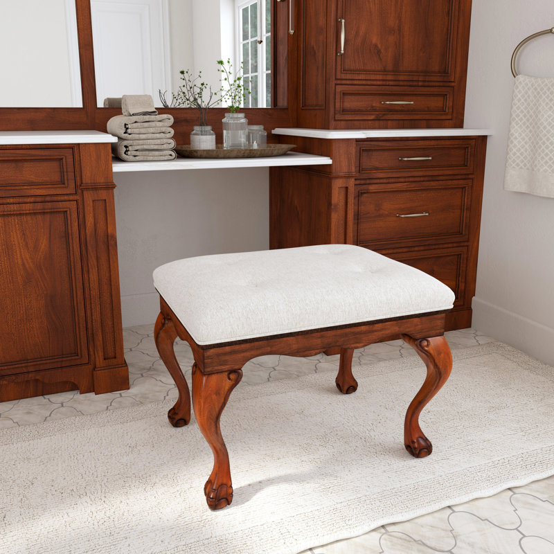 Nagako Cotton Blend Upholstered Storage Bench, Olive Ash Burl
