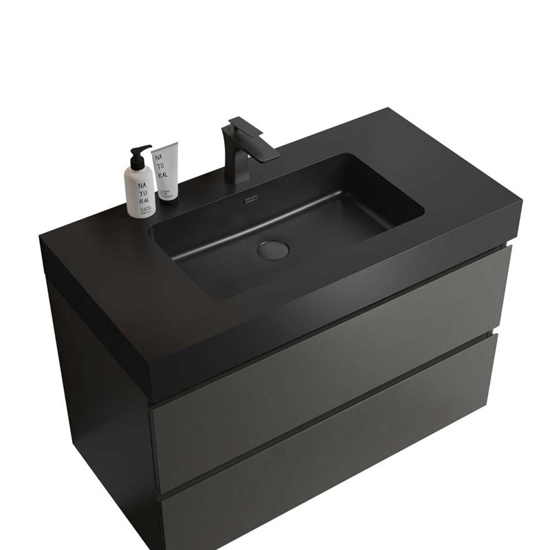 Ensemble de meuble-lavabo simple 36 po, Gris