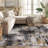 Abstract Yellow/Black/Gray Area Rug-1849441068