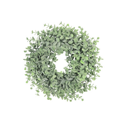 Frosted Artificial Eucalyptus Leaf Wreath