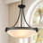 4 - Light 20.5" Traditional Dimmable Bowl Glass Pendant in Matte Black for Dining Room Bedroom-118101248-118101249
