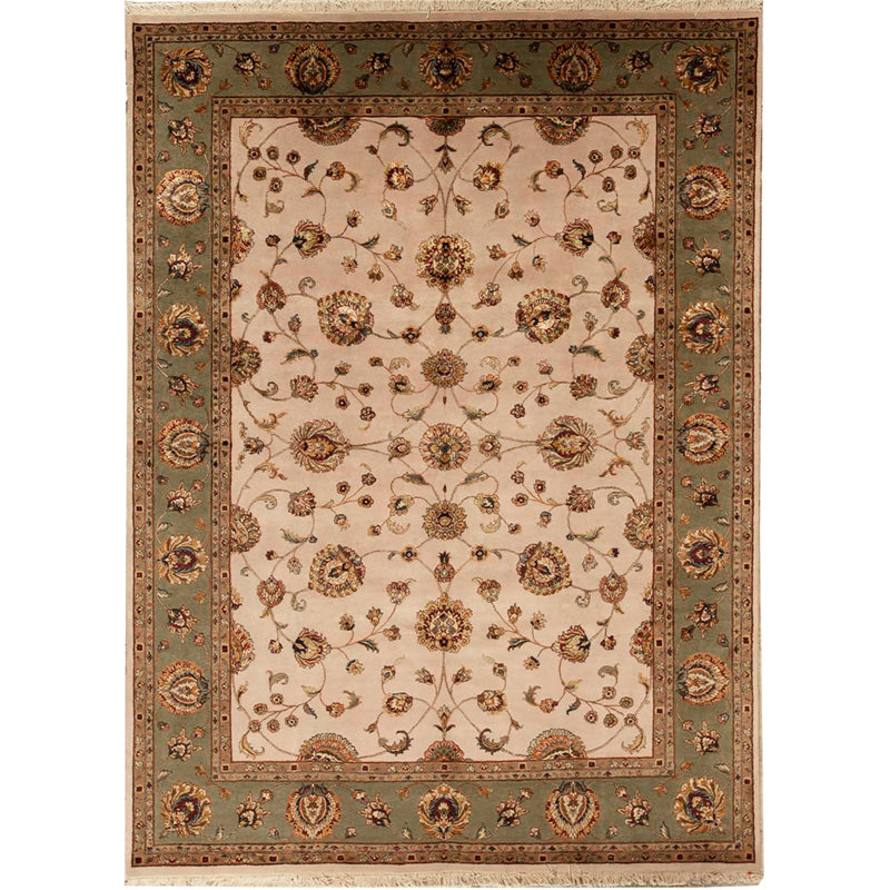 Hand Woven Silk and Wool Oriental Area Rug