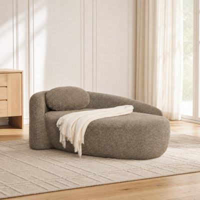 Canapé-lit moderne ovale avec dossier ergonomique, accoudoir latéral, coussin réglable, siège rembourré pour salon, chambre à coucher, petits appartements, lecture, sieste et détente