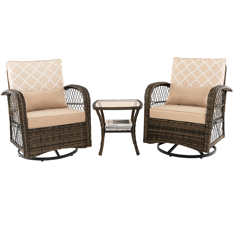 Averian 2 - Person Patio Conversation Sets with Cushions