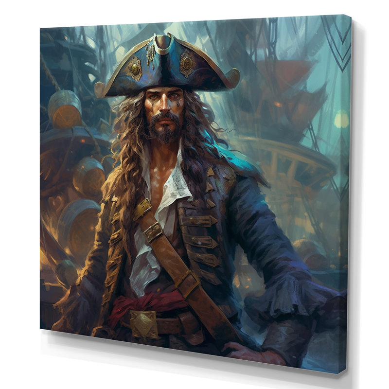 «Daring Pirate Portrait I - Pirate», art mural sur toile, H 30 po x l 30 po x P 1 po, Toile tendue