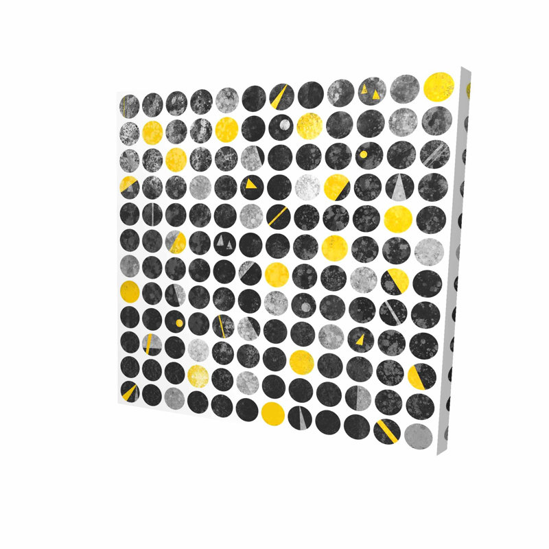 « cercles grunge », reproduction de peinture à l’huile sur toile tendue, H 24 po x l 24 po x P 1,5 po
