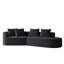 Canapé modulaire 112 po 4 places noir en chenille avec coussins décoratifs 112 po, assise confortable, mousse à haute résilience, aucun assemblage requis pour un usage domestique, revêtement moderne, très profond-226720339
