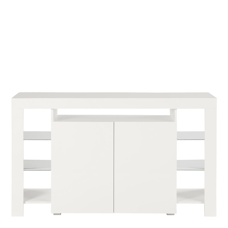 Riddick 150.5cm Sideboard, White High Gloss, Without Led Lighting