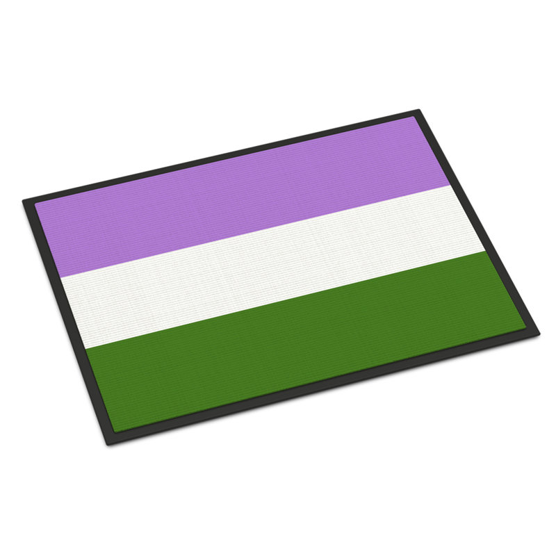 Tapis de porte USA Gay Pride, l 18 po x L 27 po, Fierté non-binaire