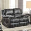 Causeuse inclinable en cuir synthétique noir-556206527