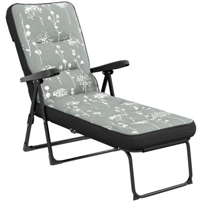 Chaise longue d'extérieur en acier Tenley