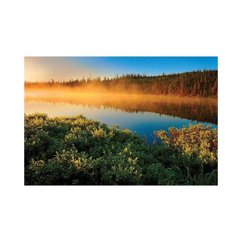 Canada, Quebec, Lac A Thompson. Sunrise Mist On Lake. by Jaynes Gallery - Wrapped Canvas Gallery-Wrapped Canvas Giclée