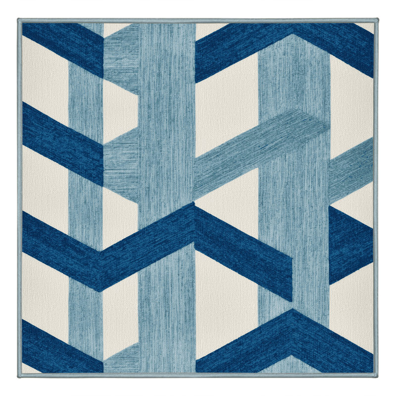 Tapis botanique brun lavable à la machine, Carré 4 pi