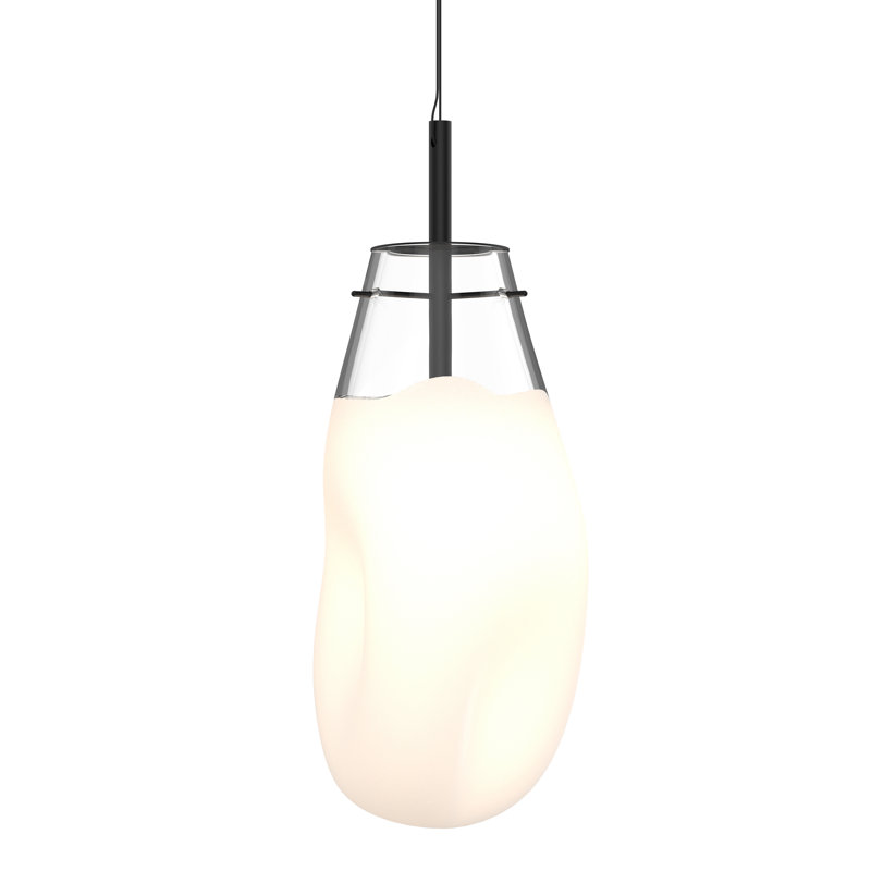 Luminaire suspendu géométrique à 1 lumière Liquid, H 22 po x l 10,5 po x P 10,5 po, Blanc coulé