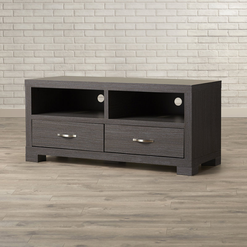 Meuble télé 47,2 po Homeros, Gris foncé / gris anthracite / grain de bois