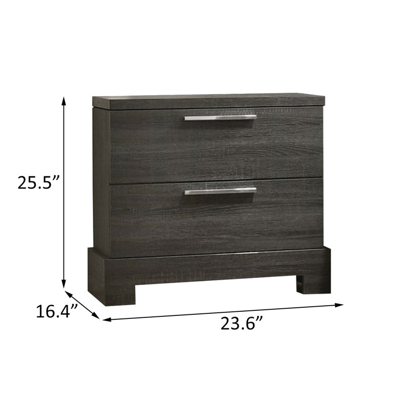 Table de chevet, chêne gris